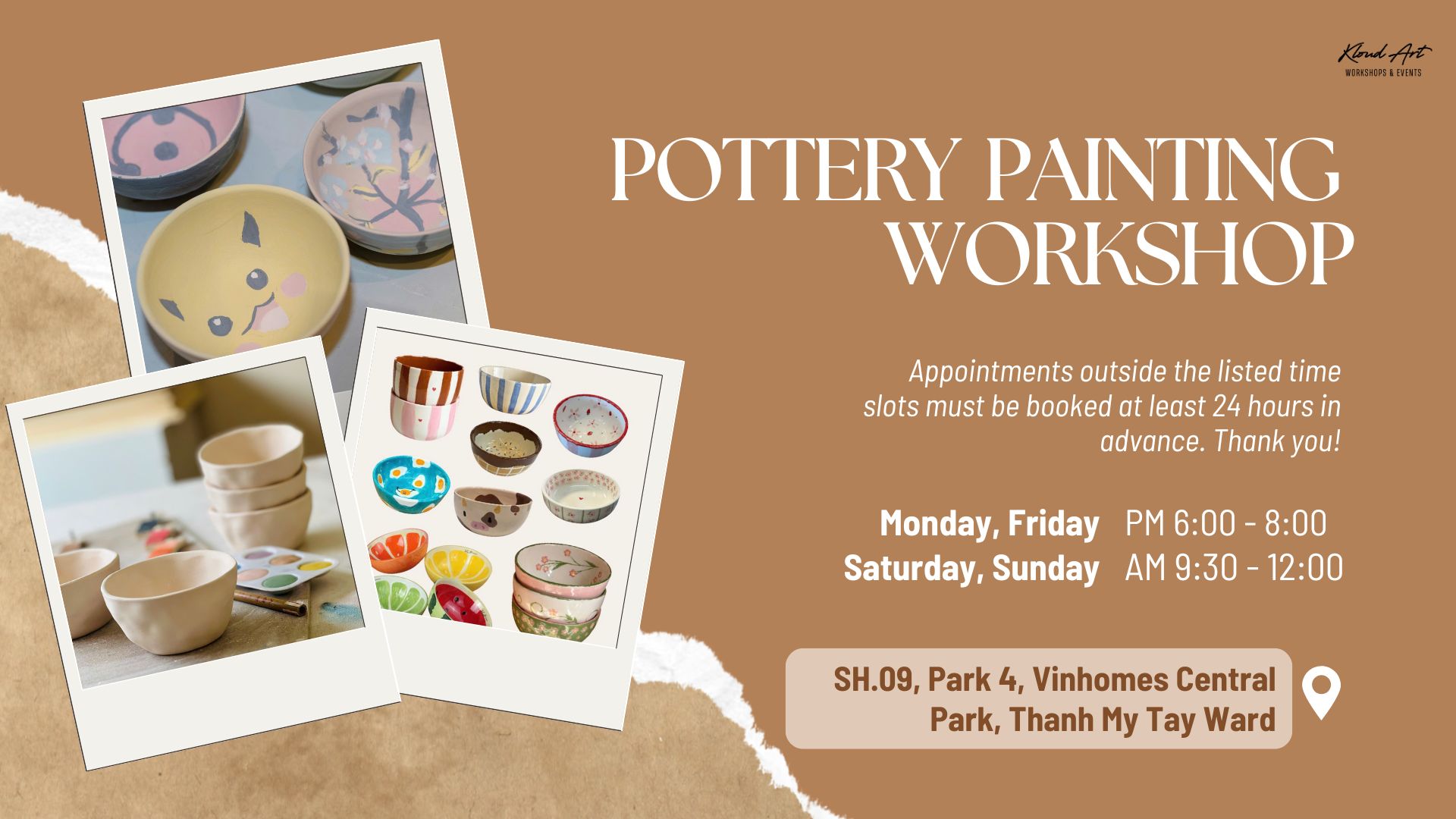 [Kloud Art - Vinhomes Central Park] POTTERY PAINTING WORKSHOP