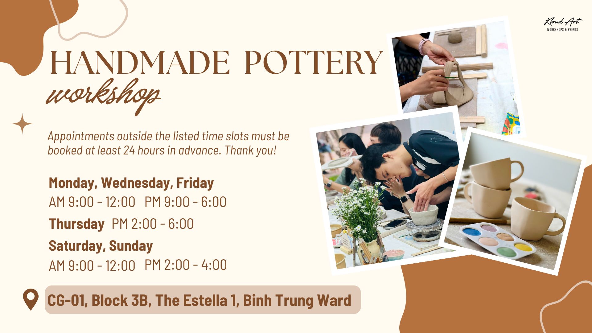 [Kloud Art - Thảo Điền] POTTERY WORKSHOP