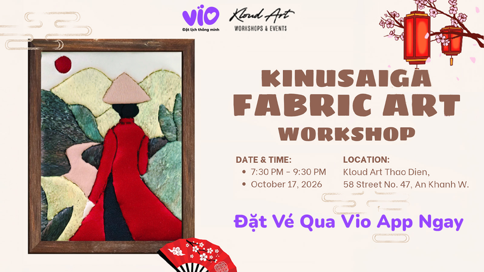 [Kloud Art - The Estella] WORKSHOP LÀM TRANH GHÉP VẢI THỦ CÔNG KINUSAIGA